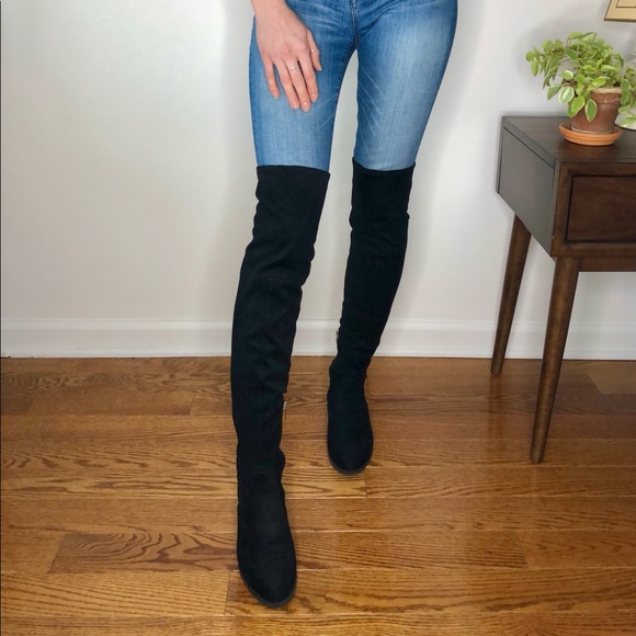 Marc Fisher Over-The-Knee Suede Boots With Tassels - Picture 1 of 17